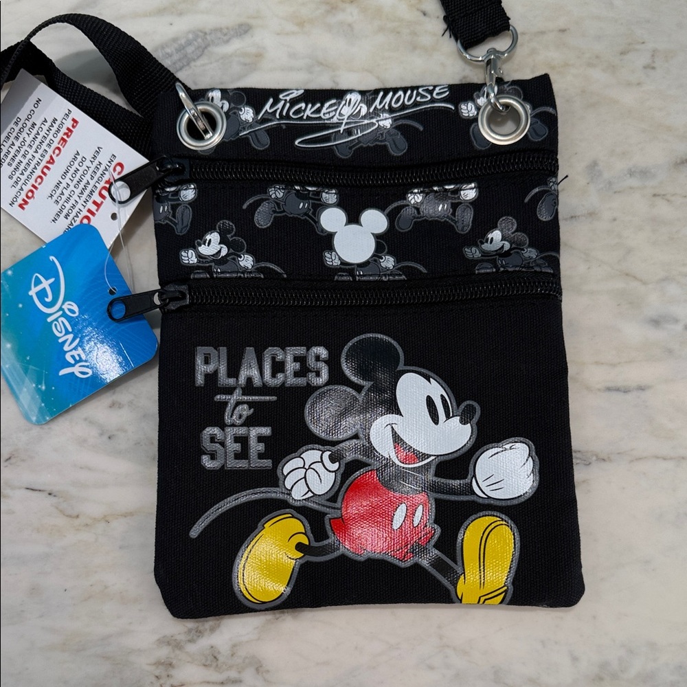 Jerry Leigh Disney Mickey Mouse Places to See Crossbody Bag